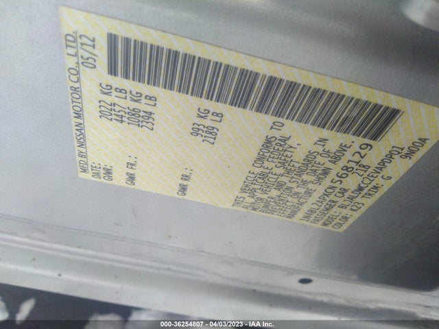 2012 NISSAN ALTIMA 3.5 SR VIN: 1N4BL2APXCN568129