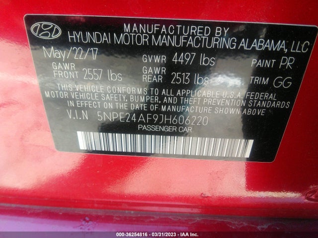 Hyundai SONATA SE 2018 5NPE24AF9JH606220 Image 10