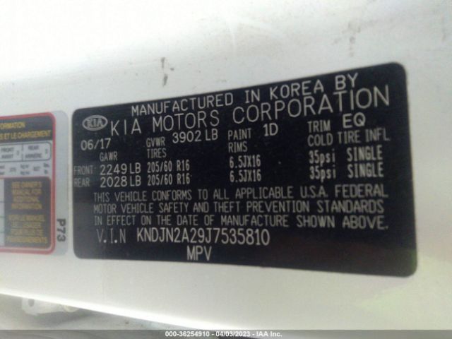 KNDJN2A29J7535810 KIA Soul Base