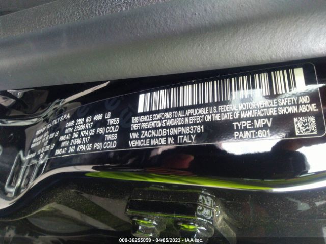 ZACNJDB19NPN83781 Jeep Renegade Latitude