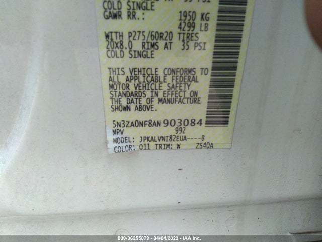 Продаж на аукціоні авто 2010 Infiniti Qx56, vin: 5N3ZA0NF8AN903084, номер лоту: 36255079