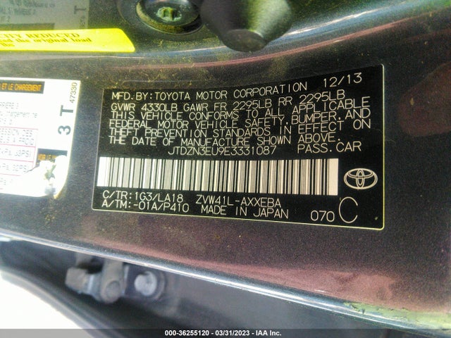Toyota Prius V Two/three/five 2014 JTDZN3EU9E3331087 Image 9