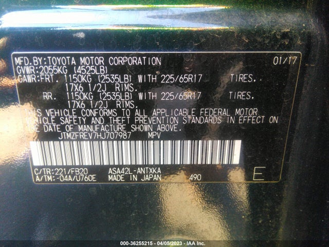 Toyota RAV4 LE 2017 JTMZFREV7HJ707987 Image 10