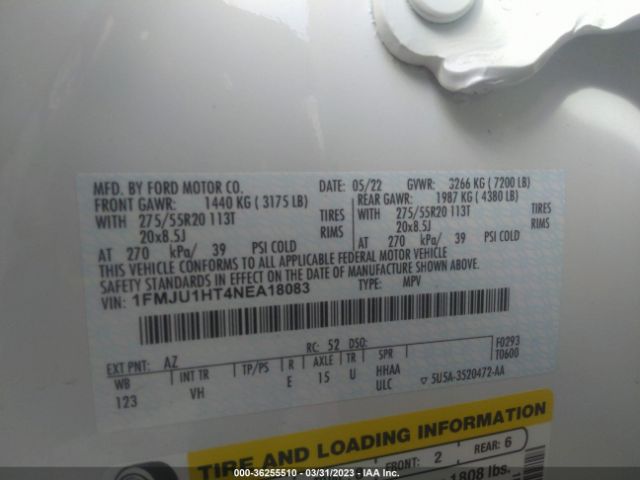 1FMJU1HT4NEA18083 Ford Expedition Xlt