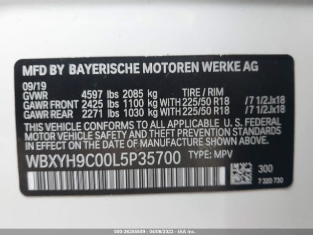 WBXYH9C00L5P35700 BMW X2 Sdrive28i