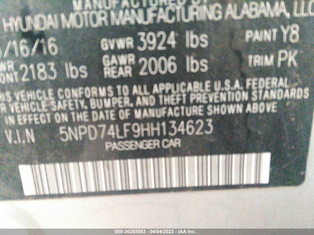 Hyundai ELANTRA SE 2017 5NPD74LF9HH134623 Image 10