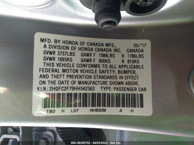 Honda Civic Sedan Ex 2017 2HGFC2F79HH542563 Image 10