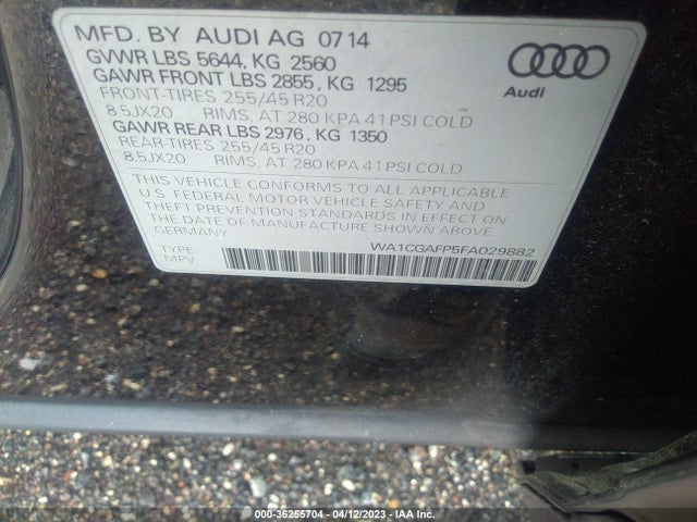 2015 Audi SQ5, VIN: WA1CGAFP5FA029882