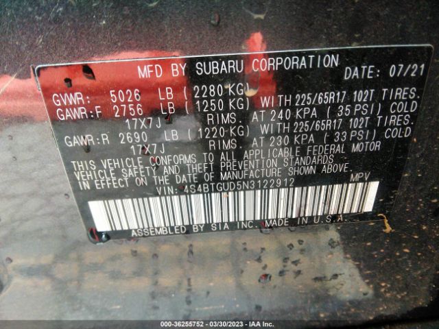 4S4BTGUD5N3122912 Subaru Outback Wilderness