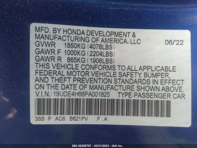 19UDE4H66PA001825 Acura Integra W/a-spec Tech Package