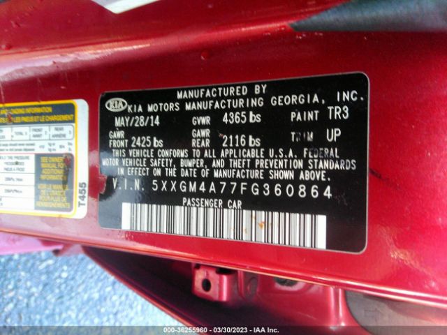 5XXGM4A77FG360864 KIA Optima Lx