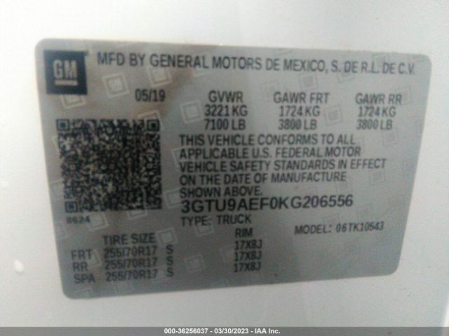 3GTU9AEF0KG206556 GMC SIERRA 1500