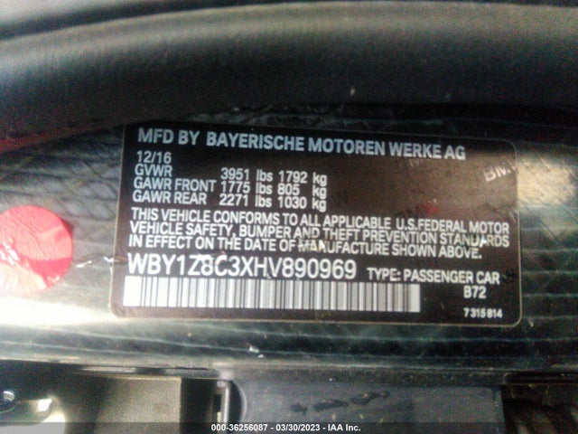BMW I3 2017 WBY1Z8C3XHV890969 Image 9