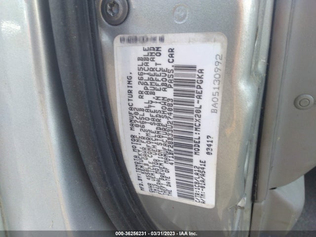 2003 TOYOTA AVALON XL/XLS VIN: 4T1BF28B33U274083