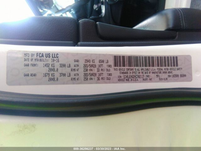 1C4RJEAG2HC702117 Jeep Grand Cherokee Altitude