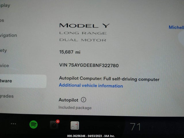 Tesla Model Y Long Range 2022 7SAYGDEE8NF322780 Image 7