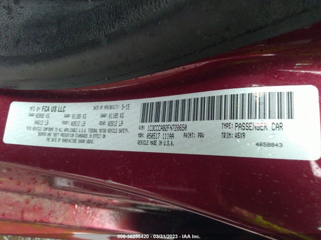 1C3CCCAB2FN720650 Chrysler 200 Limited
