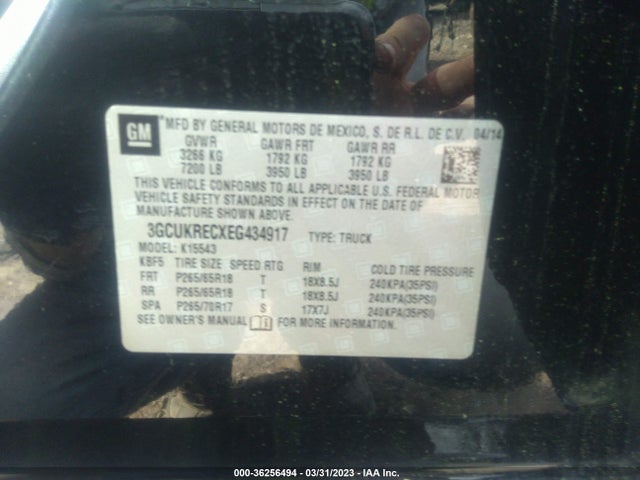 Chevrolet Silverado 1500 Lt 2014 3GCUKRECXEG434917 Image 11