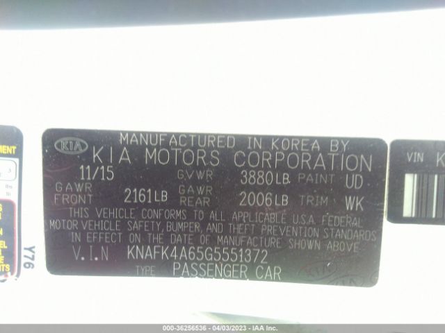 KNAFK4A65G5551372 KIA FORTE LX