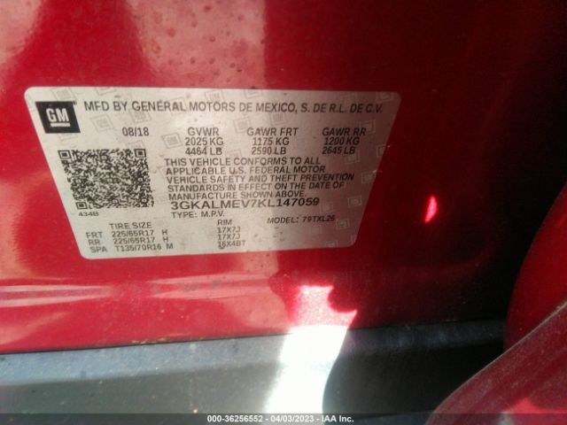 3GKALMEV7KL147059 GMC Terrain Sle
