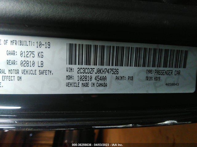 Dodge Challenger R/t Scat Pack 2019 2C3CDZFJ0KH747526 Image 9
