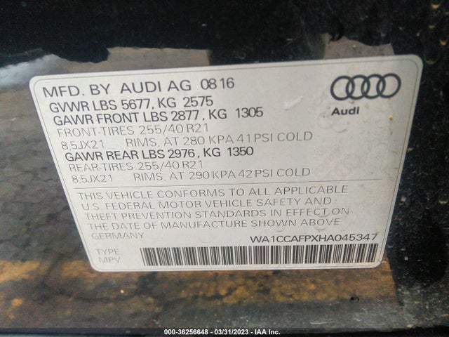 WA1CCAFPXHA045347 Audi Sq5 Premium Plus
