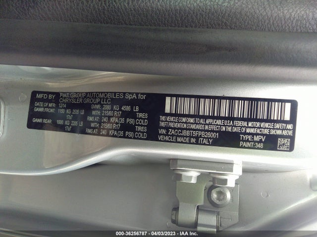 Jeep Renegade Latitude 2015 ZACCJBBT5FPB26001 Image 9
