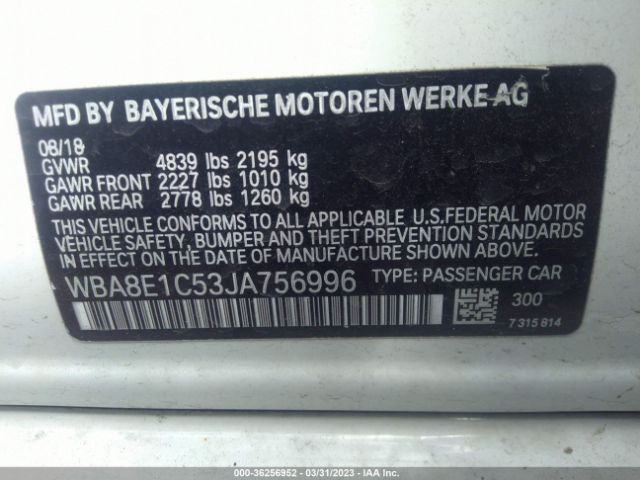 WBA8E1C53JA756996 BMW 3 Series 330e Iperformance