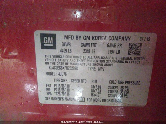KL4CJESBXFB252898 Buick Encore