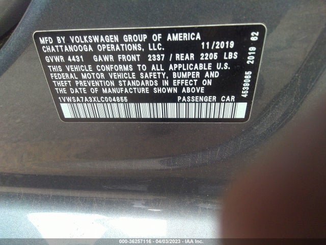 1VWSA7A3XLC004855 Volkswagen Passat 2.0t Se