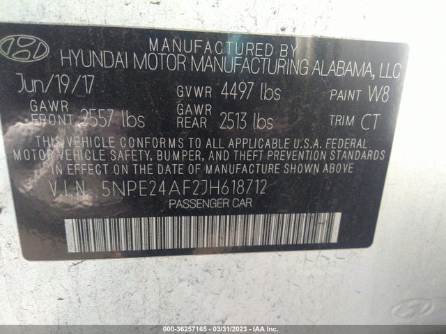 Hyundai SONATA SE 2018 5NPE24AF2JH618712 Image 10