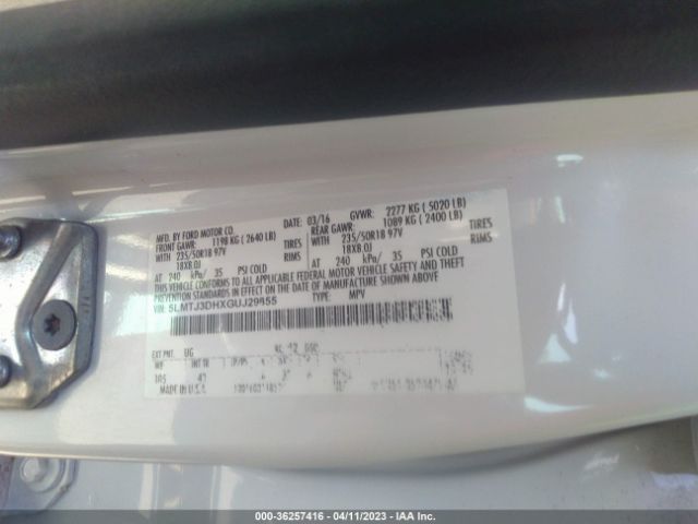 5LMTJ3DHXGUJ29855 Lincoln Mkc Reserve