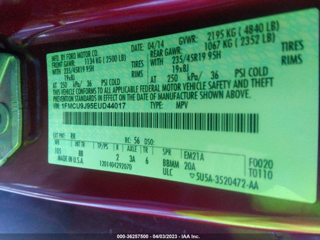 Ford Escape Titanium 2014 1FMCU9J95EUD44017 Image 10