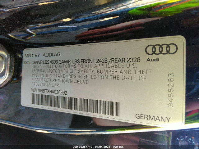 2017 Audi A3, VIN: WAUTPBFFXHA036992