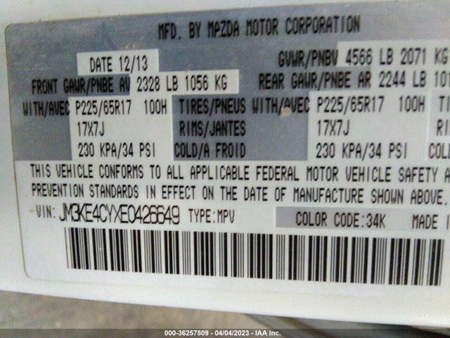 Mazda Cx-5 Touring 2014 JM3KE4CYXE0426649 Image 10
