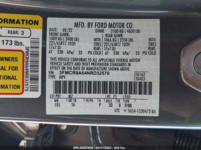 3FMCR9A64NRD32570 Ford Bronco Sport Base