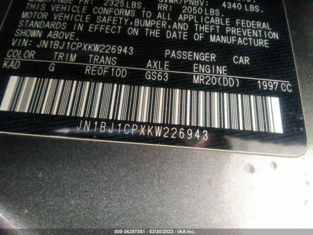 JN1BJ1CPXKW226943 Nissan Rogue Sport S