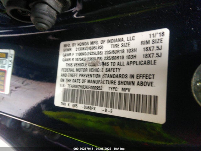 Honda Cr-v Ex-l 2019 7FARW2H83KE000952 Image 10