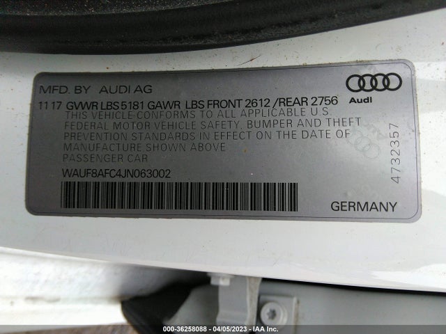 WAUF8AFC4JN063002 Audi A6 Premium/sport