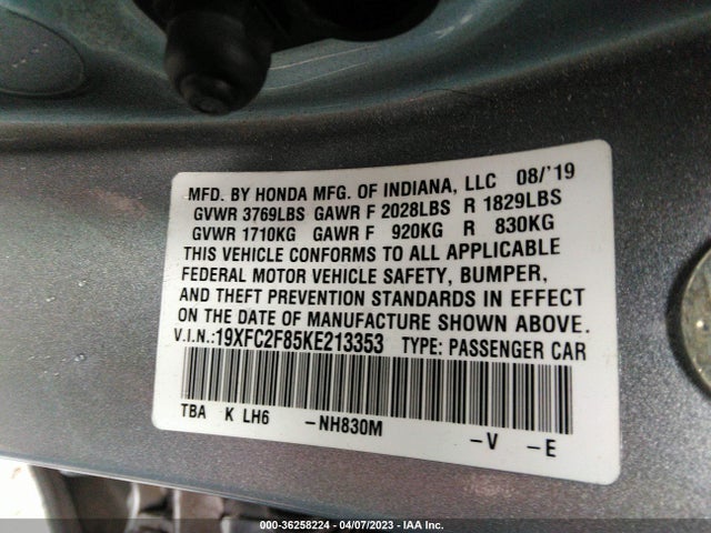 Honda Civic Sport 2019 19XFC2F85KE213353 Image 31