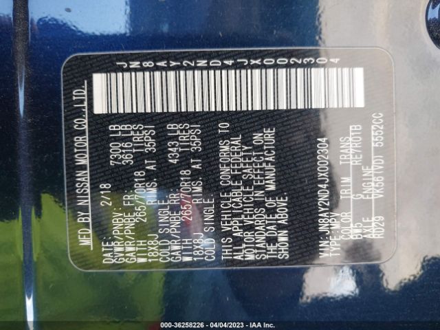 JN8AY2ND4JX002304 Nissan ARMADA SV