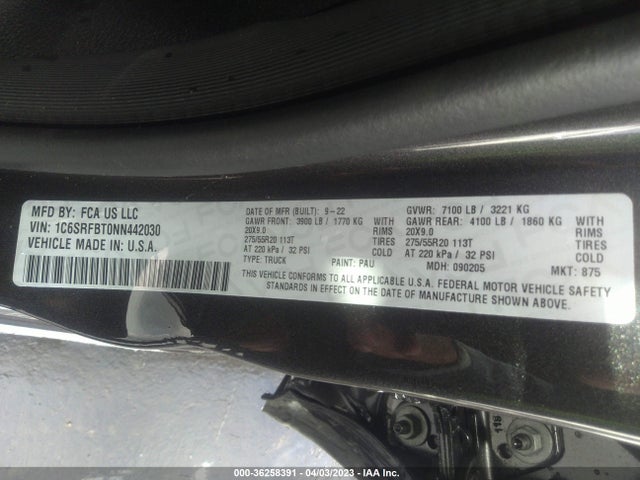 RAM 1500 Big Horn 2022 1C6SRFBT0NN442030 Image 11