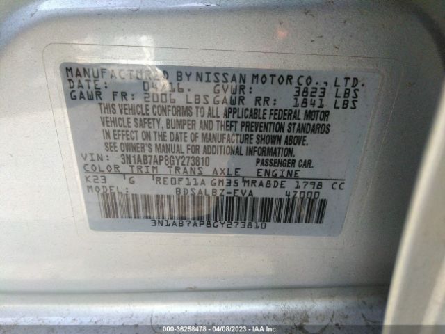 3N1AB7AP8GY273810 Nissan SENTRA S