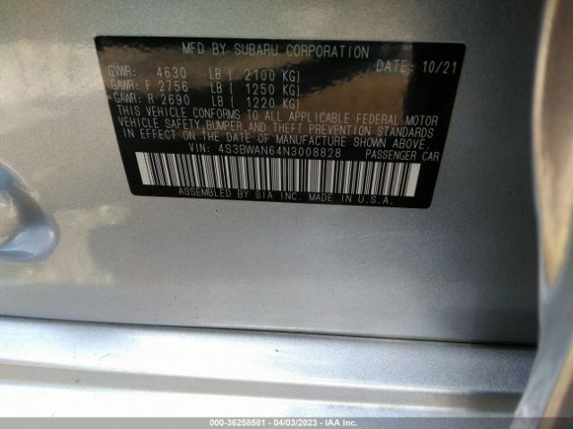 4S3BWAN64N3008828 Subaru Legacy Limited