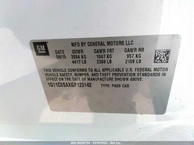 Chevrolet Malibu Limited Lt 2016 1G11C5SAXGF123142 Image 10