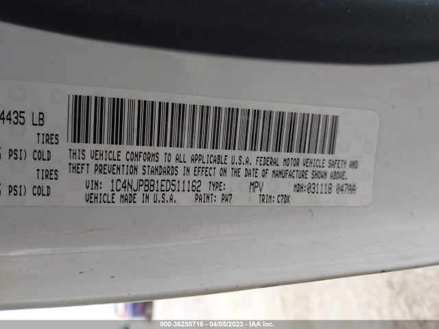 Jeep Patriot Sport 2014 1C4NJPBB1ED511162 Image 10