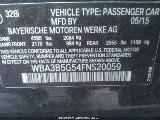 WBA3B5G54FNS20059 BMW 3 Series 328i Xdrive