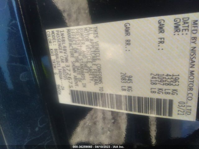 1N4BL4BV7MN372675 Nissan Altima 2.5 S
