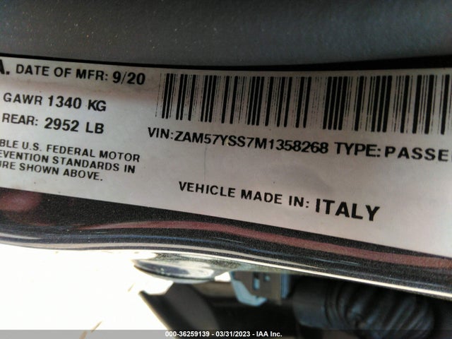 2021 Maserati Ghibli, VIN: ZAM57YSS7M1358268