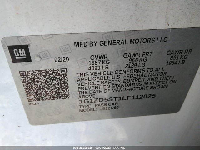 Chevrolet MALIBU LT 2020 1G1ZD5ST1LF112025 Image 10